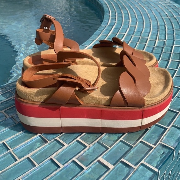 Paloma Barcelo Lara Tri-Color Platform Sandals - Picture 4 of 8